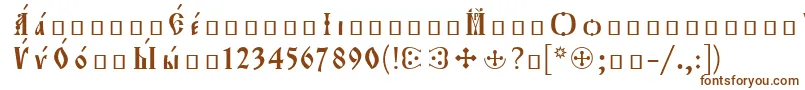 More about Orthodox.TtIeeroosРазрядочный Font Orthodox.TtIeeroosРазрядочный Font – Brown Fonts on White Background